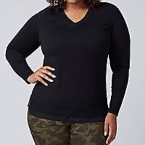 NWT Lane Bryant 18/20 Black V-Neck Sweater